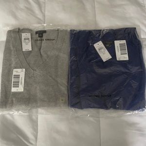 New Ann Taylor V-neck sweaters (colbalt blue/gray)
